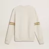 Weißes Baumwoll-Sweatshirt für Herren mit Aufdruck auf der Vorderseite Weißes Baumwoll-Sweatshirt für Herren mit Aufdruck auf der Vorderseite