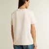 Weißes Damen-T-Shirt mit Blumenprint