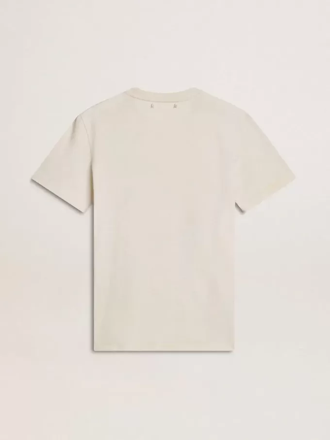 Weißes Damen-T-Shirt mit Blumenprint