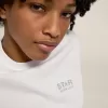 Weißes Damen-T-Shirt mit silbernem Glitzerlogo und Stern