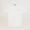Weißes Damen-T-Shirt mit silbernem Glitzerstern auf der Vorderseite