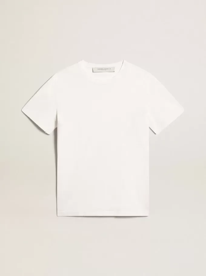 Weißes Herren-T-Shirt mit Distressed-Effekt Weißes Herren-T-Shirt mit Distressed-Effekt