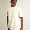 Weißes Herren-T-Shirt mit Distressed-Effekt Weißes Herren-T-Shirt mit Distressed-Effekt