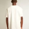Weißes Herren-T-Shirt mit Distressed-Effekt Weißes Herren-T-Shirt mit Distressed-Effekt