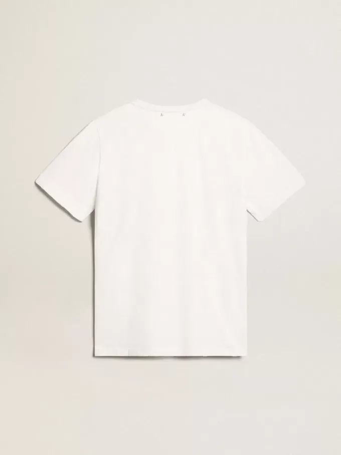 Weißes Herren-T-Shirt mit Distressed-Effekt Weißes Herren-T-Shirt mit Distressed-Effekt