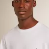 Weißes Herren-T-Shirt mit dunkelblauem Stern auf der Vorderseite