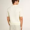 Weißes Jacquard-Strick-Poloshirt für Herren