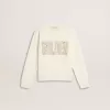 Weißes Sweatshirt für Mädchen mit mehrfarbiger „Golden”-Schrift auf der Vorderseite Weißes Sweatshirt für Mädchen mit mehrfarbiger „Golden”-Schrift auf der Vorderseite