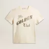 Weißes T-Shirt für Herren aus Baumwolle mit Golddruck