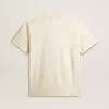 Weißes T-Shirt für Herren aus Baumwolle mit Golddruck