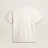 Weißes T-Shirt für Herren aus Baumwolle mit Golddruck
