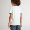 Weißes T-Shirt für Jungen mit blauem Aufdruck