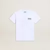 Weißes T-Shirt für Jungen mit kontrastierendem dunkelgrünem Logo und Stern