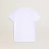 Weißes T-Shirt für Mädchen mit rosa Glitzer und goldener Schrift
