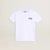 Weißes T-Shirt mit kontrastierendem schwarzem Logo und Stern Weißes T-Shirt mit kontrastierendem schwarzem Logo und Stern