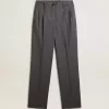 Weite Damenhose aus babyblauer Wolle