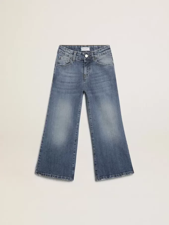 Weite Jeans aus mittelblauem Bull Denim Weite Jeans aus mittelblauem Bull Denim