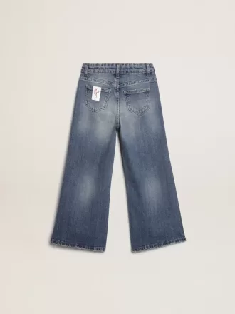 Weite Jeans aus mittelblauem Bull Denim