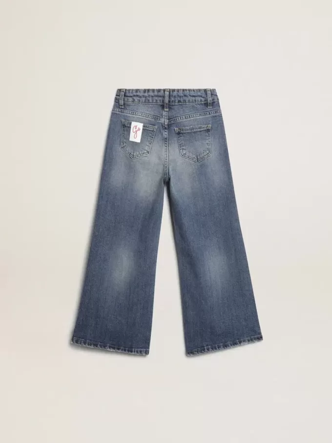 Weite Jeans aus mittelblauem Bull Denim Weite Jeans aus mittelblauem Bull Denim