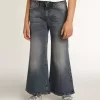 Weite Jeans aus mittelblauem Bull Denim Weite Jeans aus mittelblauem Bull Denim