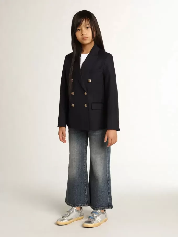 Weite Jeans aus mittelblauem Bull Denim Weite Jeans aus mittelblauem Bull Denim