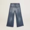 Weite Jeans aus mittelblauem Bull Denim Weite Jeans aus mittelblauem Bull Denim