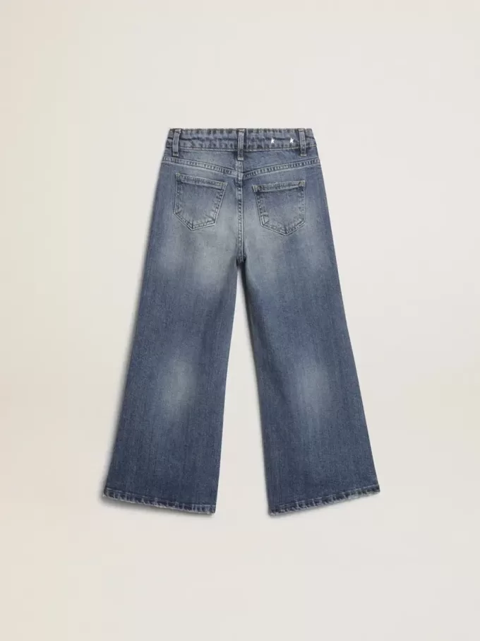 Weite Jeans aus mittelblauem Bull Denim Weite Jeans aus mittelblauem Bull Denim