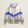 Windjacke für Damen aus silbernem Funktionsmaterial