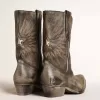 Wish Star Herrenstiefel aus schwarzem Leder mit silbernem Stern Wish Star Herrenstiefel aus schwarzem Leder mit silbernem Stern