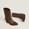 Wish Star Stiefel aus taubengrauem Leder mit Ton-in-Ton-Einlagen