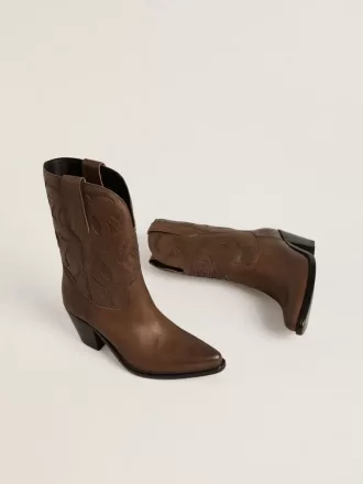 Wish Star Stiefel aus taubengrauem Leder mit Ton-in-Ton-Einlagen