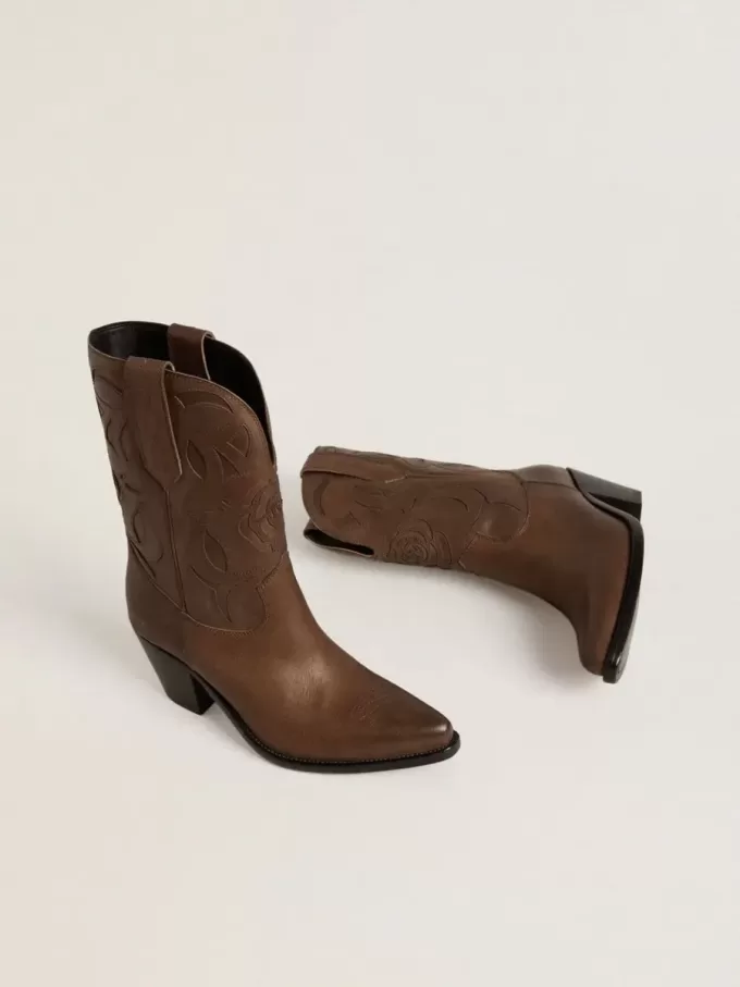 Wish Star Stiefel aus taubengrauem Leder mit Ton-in-Ton-Einlagen