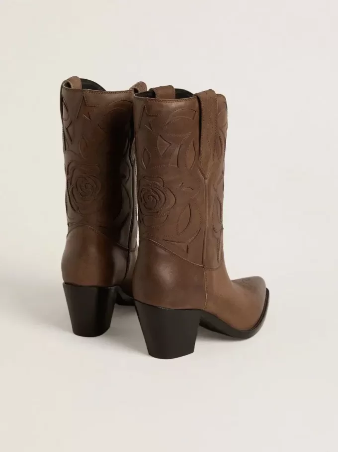 Wish Star Stiefel aus taubengrauem Leder mit Ton-in-Ton-Einlagen