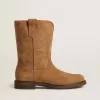 Wish Teen Stiefel aus kamelfarbenem Wildleder mit Sternstickerei
