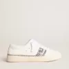 Yatay Model 1B nachhaltige Sneaker mit weißem Obermaterial auf Bio-Basis und silbernem recyceltem Glitzer Y