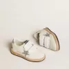 Young Ball Star aus Nappa mit silbernem Glitzerstern und Fersenlasche