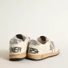 Young Ball Star aus Nappa mit silbernem Glitzerstern und Fersenlasche