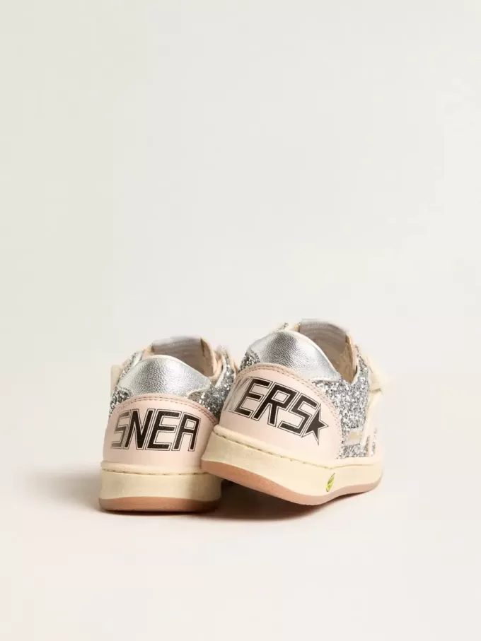 Young Ball Star in Glitzer mit silbermetallischer Lederferse