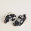 Young Lightstar aus blauem Leder und Mesh mit grauem Lederstern