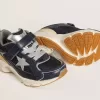 Young Lightstar aus blauem Leder und Mesh mit grauem Lederstern