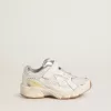 Young Lightstar aus weißem Leder und Mesh mit weißem Lederstern