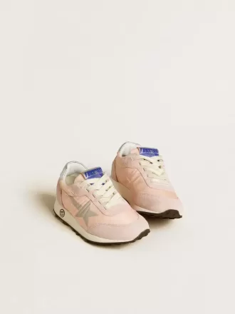 Young Marathon aus rosa Nylon mit aufgedrucktem Stern und Fersenlasche aus Leder