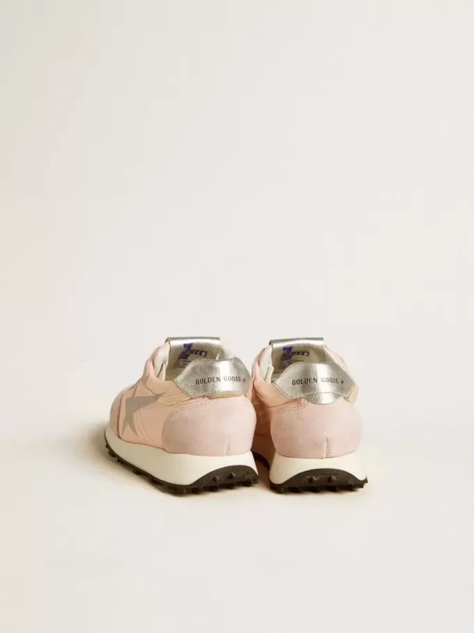 Young Marathon aus rosa Nylon mit aufgedrucktem Stern und Fersenlasche aus Leder