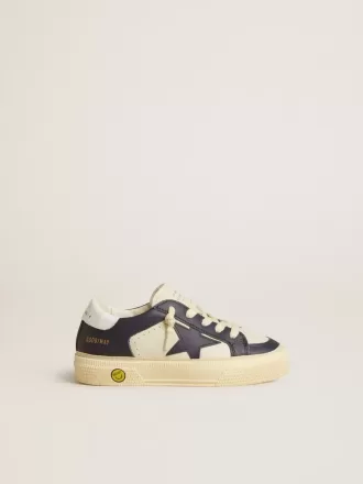 Young May aus weißem und blauem Leder mit Lederstern und Fersenlasche