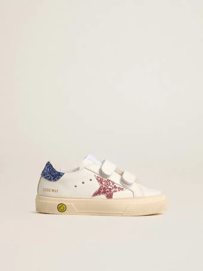 Young May School aus Leder mit Glitzerstern und Fersenlasche