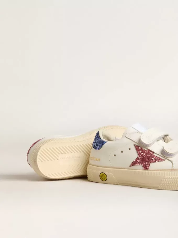 Young May School aus Leder mit Glitzerstern und Fersenlasche