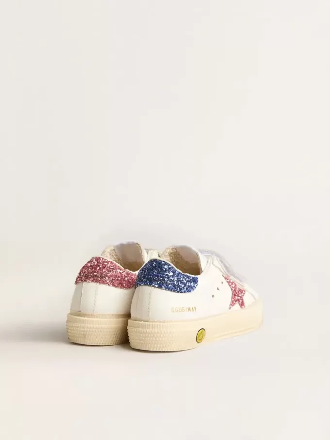 Young May School aus Leder mit Glitzerstern und Fersenlasche