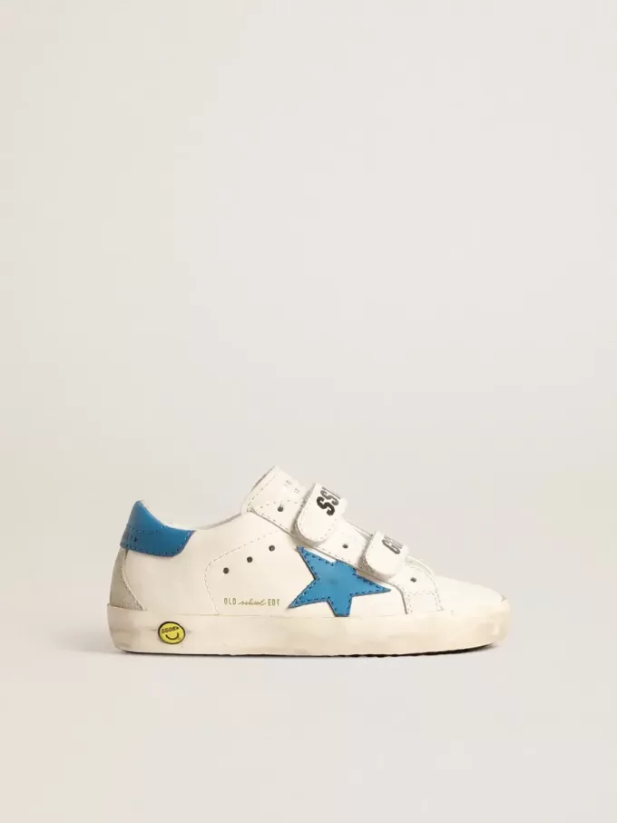 Young Old School aus Leder mit hellblauem Stern und Fersenlasche