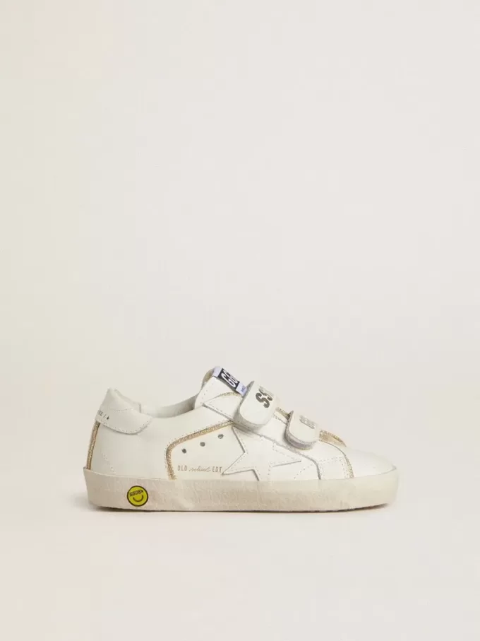 Young Old School aus weißem Leder mit goldenen Details