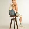 Young Old School in Platinglitter mit Lederstern und Fersenlasche
